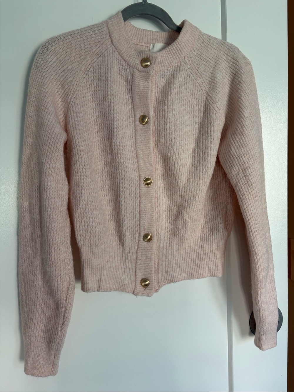 H&M Women's pale Pink Button-Front Sweater Cardigan